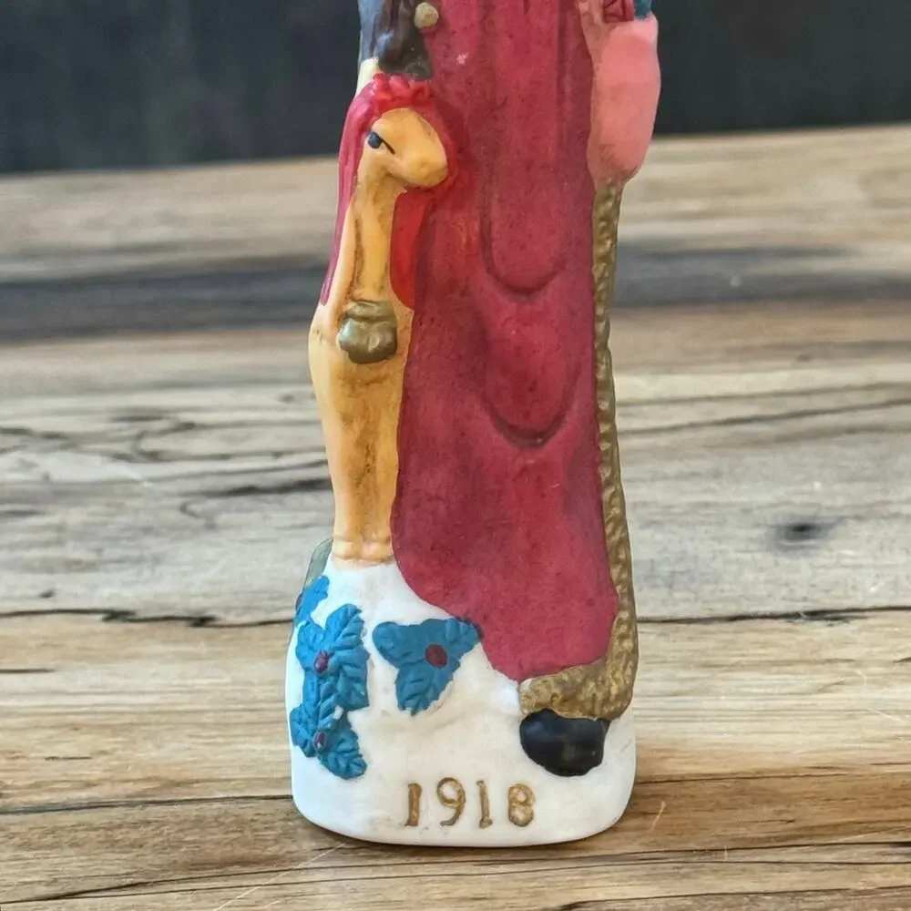 Vintage 1990s Old World Santa Claus Figurine 1918 Pencil Santa 7” Christmas Folk